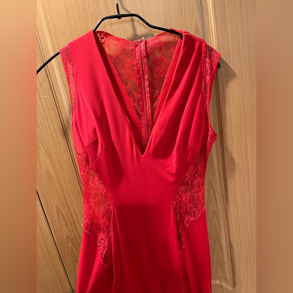 Jovani red lace red gown